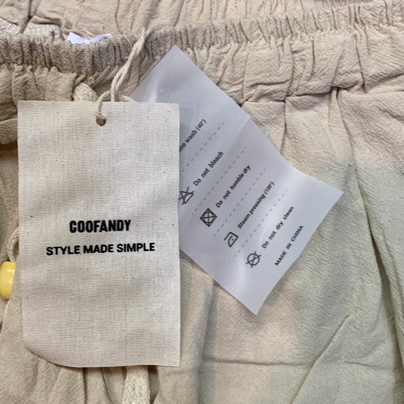 Coofandy- Linen-like, elastic waist Bermuda shorts with drawstring Size XXXL NWT - Picture 4 of 7